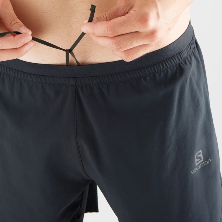 Black Salomon Cross Twinskin Men's Shorts | IE YT2168